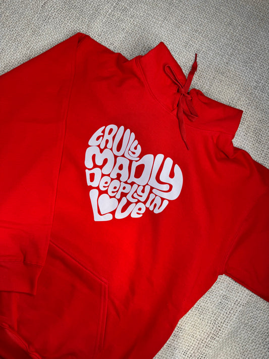 Valentines Red Hooded Jumper
